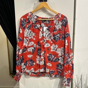 Sanctuary Red and White Floral Blouse